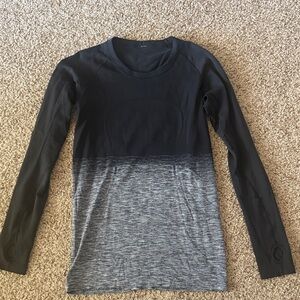Lululemon Black and Gray Long Sleeve Top